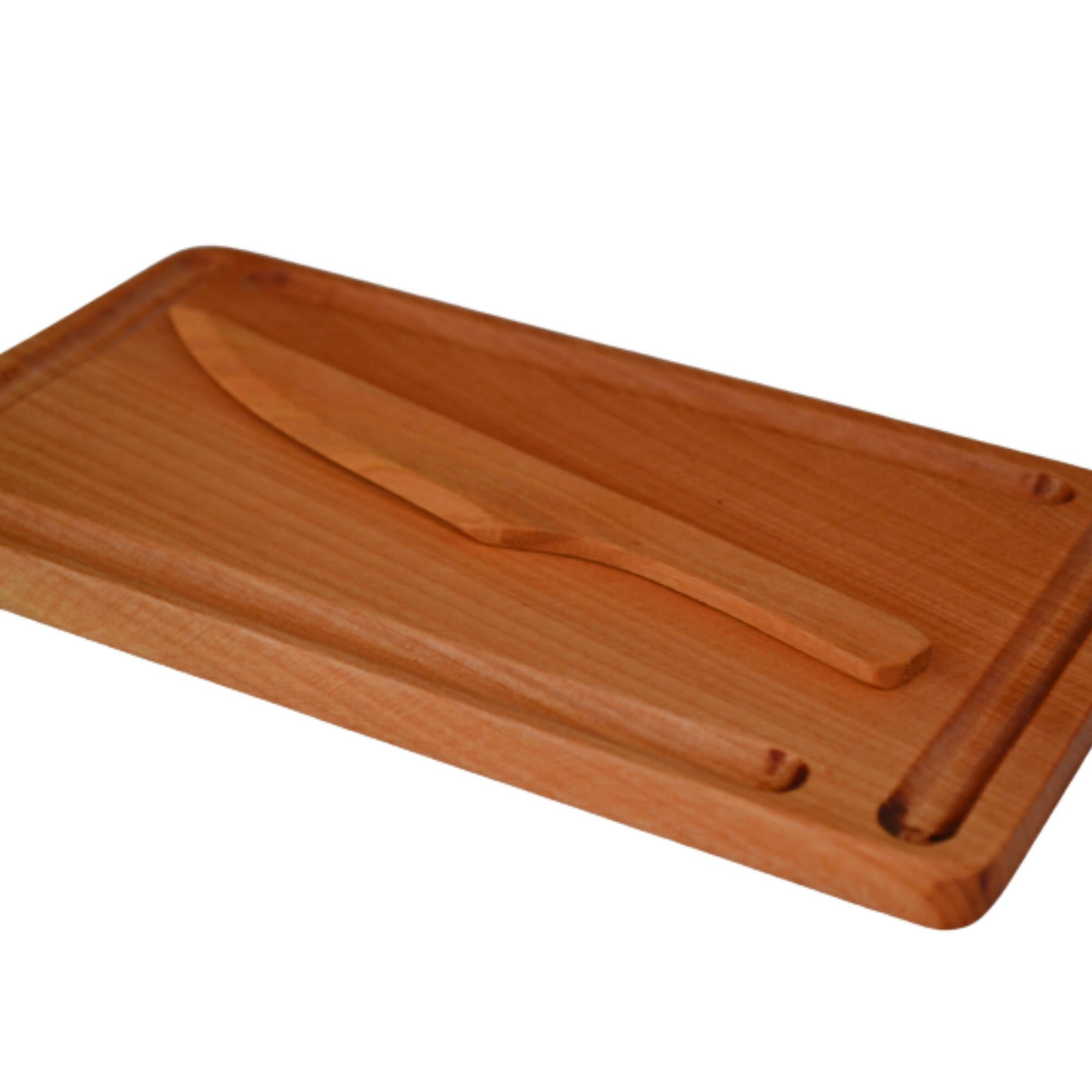 mantequillera rectangular con cuchillo madera