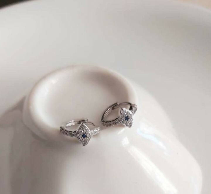 Argollas con ojo turco - plata