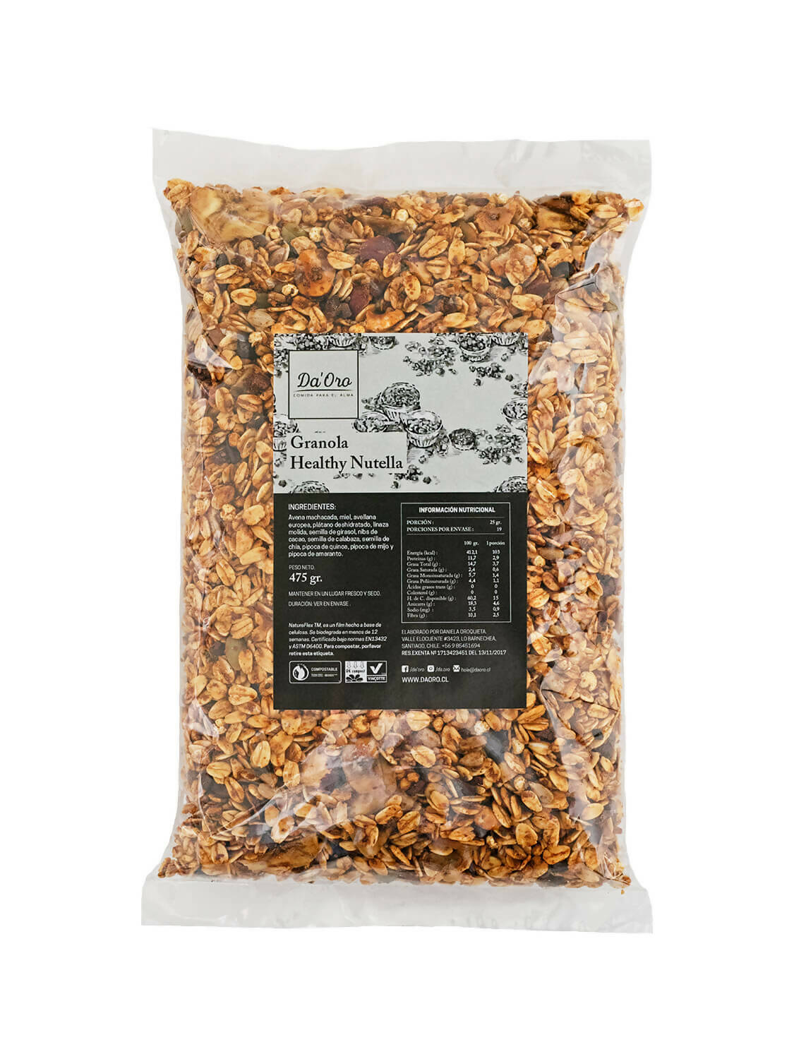 granola healthy nutella bolsa 475g
