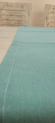 CAMINO DE MESA DE LONA, CON ALFORZAS, COLOR CALIPSO