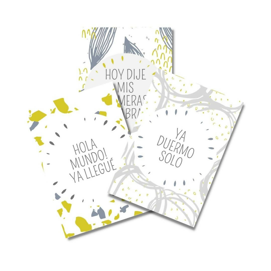 Tarjetas Hitos Bebé "Festa Ocre"