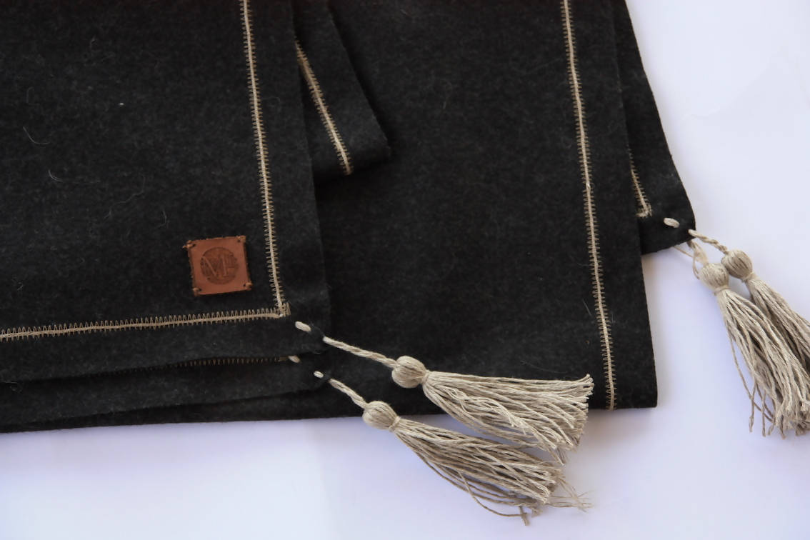 Carpeta de juegos de paño de lana negra CJLPONN