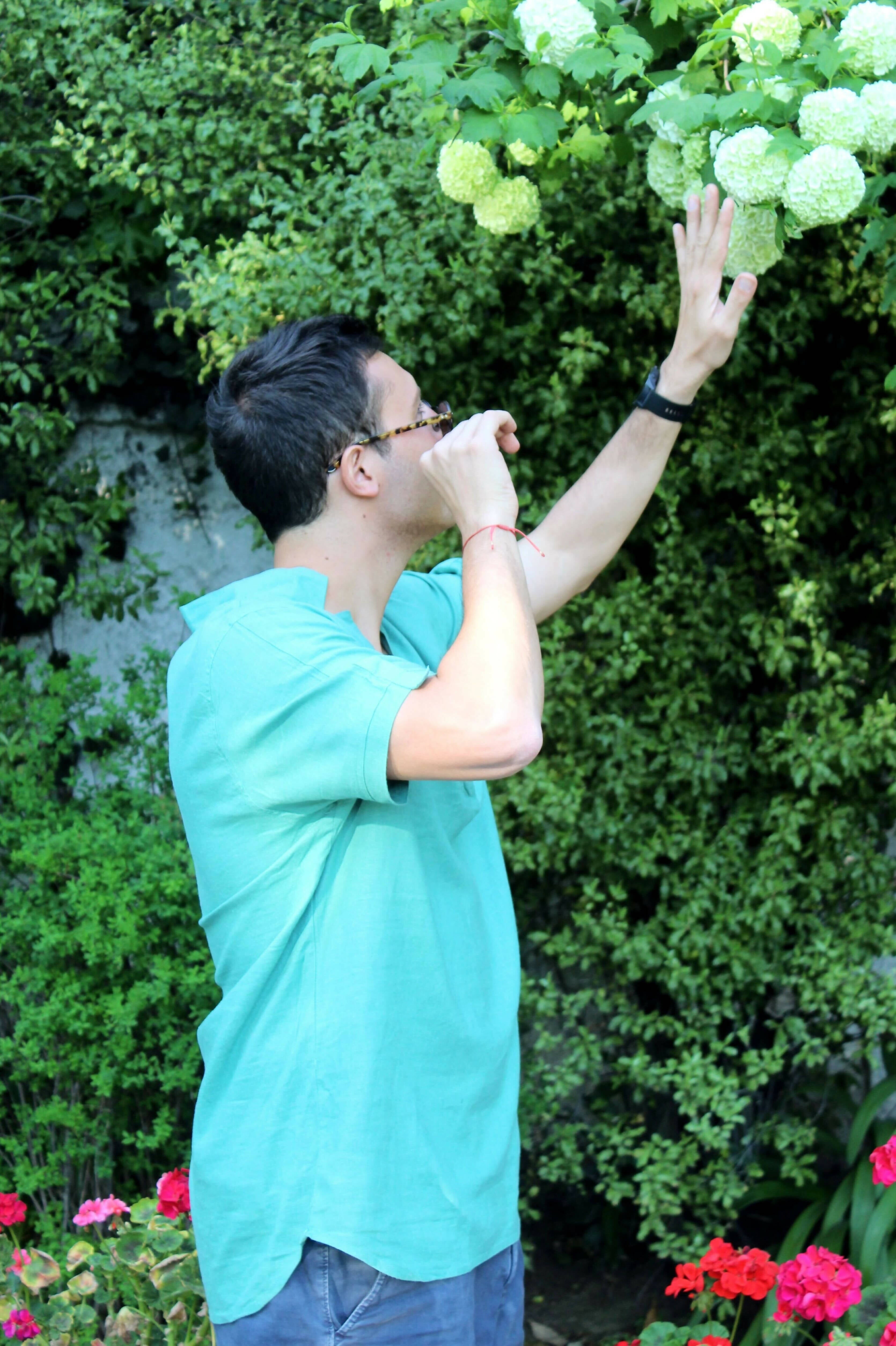 Camisa Bombay Verde Agua Lino y Viscosa