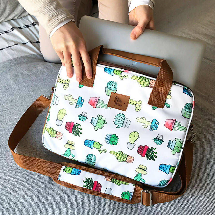 Bolso de notebook sustentable 13" y 14" pulgadas cactus Paper Home