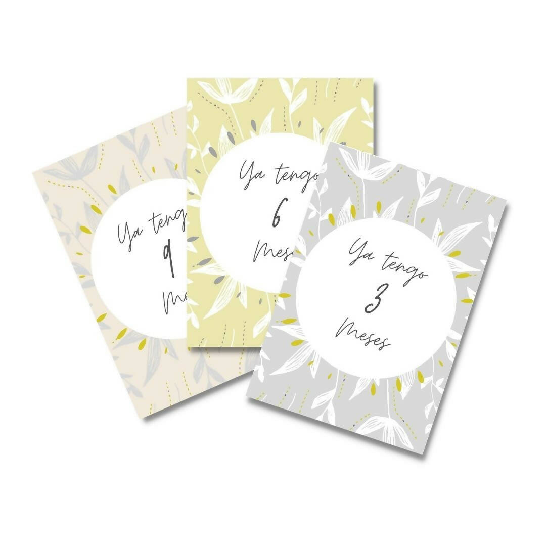 Tarjetas Meses Bebé "Tempo Ocre"