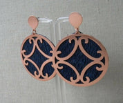 AROS COBRE SALMÓN AZUL 4 LUNAS AZUL MARINO