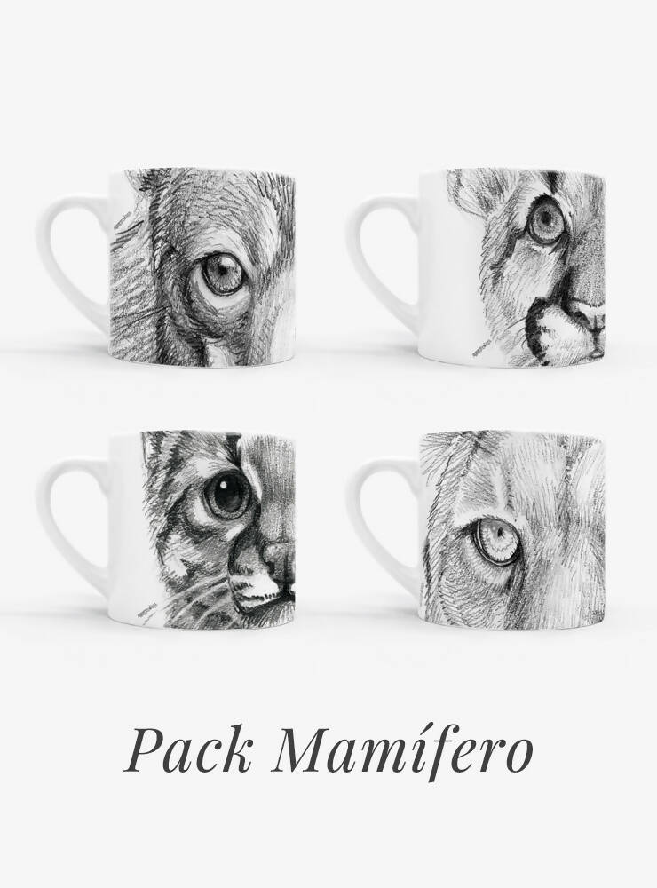 Set 4 tazas MAMÍFEROS