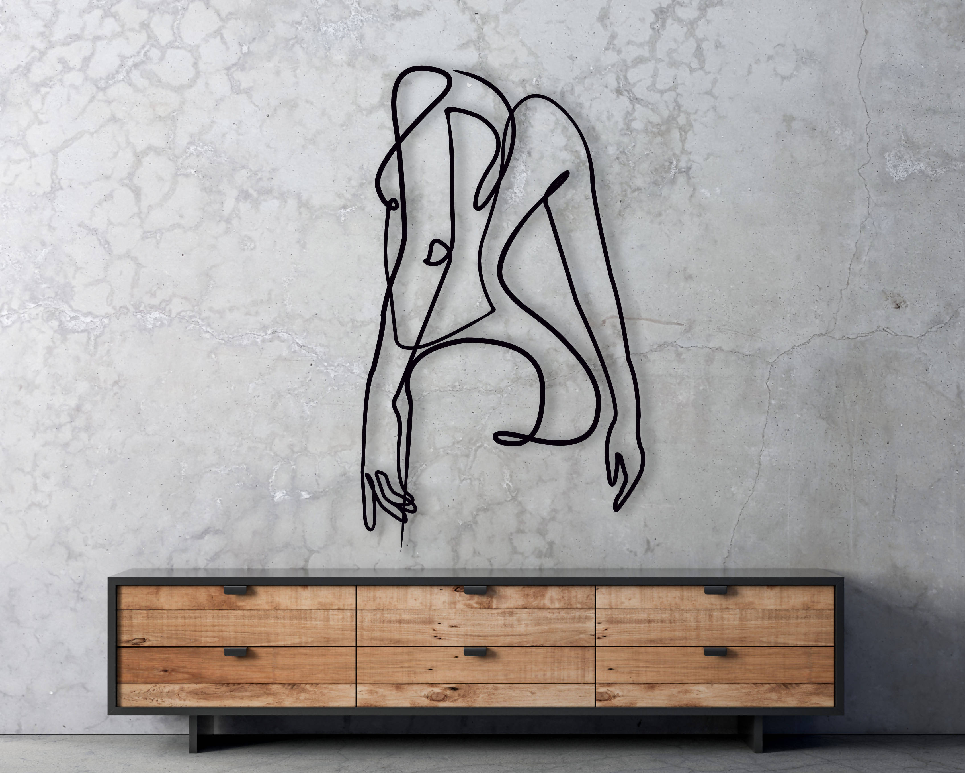 Cuadro Arte Femenino Abstracto en madera