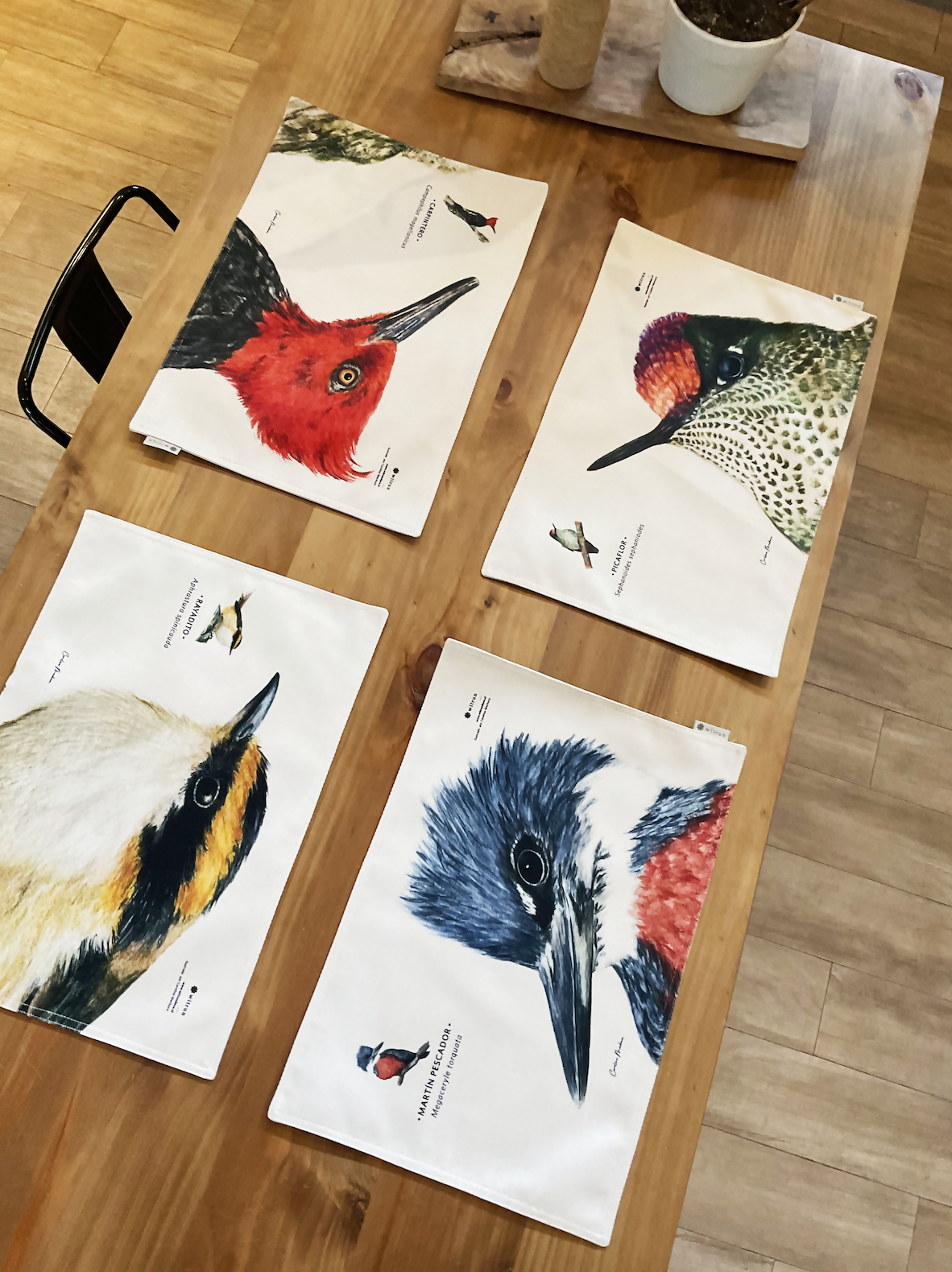 SET 4 INDIVIDUALES DISEÑO AVES I