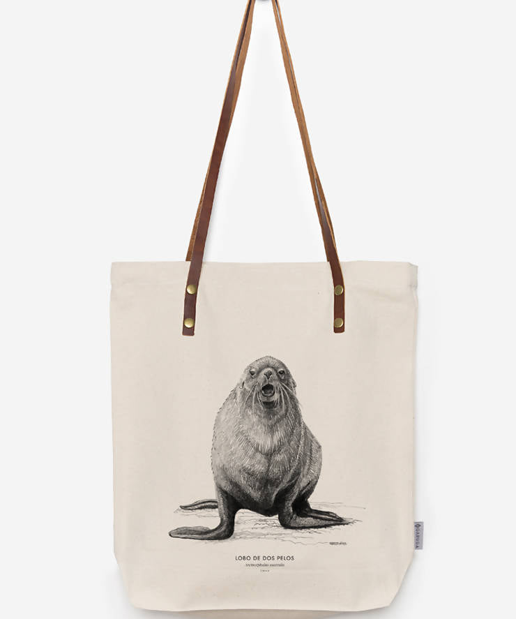 Totebag Lobo dos pelos - Creado en Chile