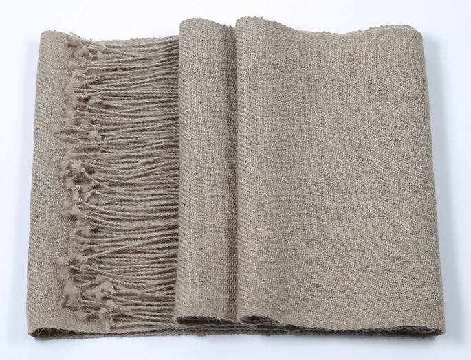 Bufanda de lana 100% Baby Alpaca color Vison Claro