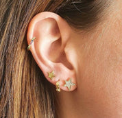 Mini argollas con circones de colores