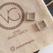 Mini argollas cuadradas - plata