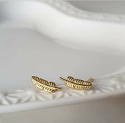 Aro plumas baño oro