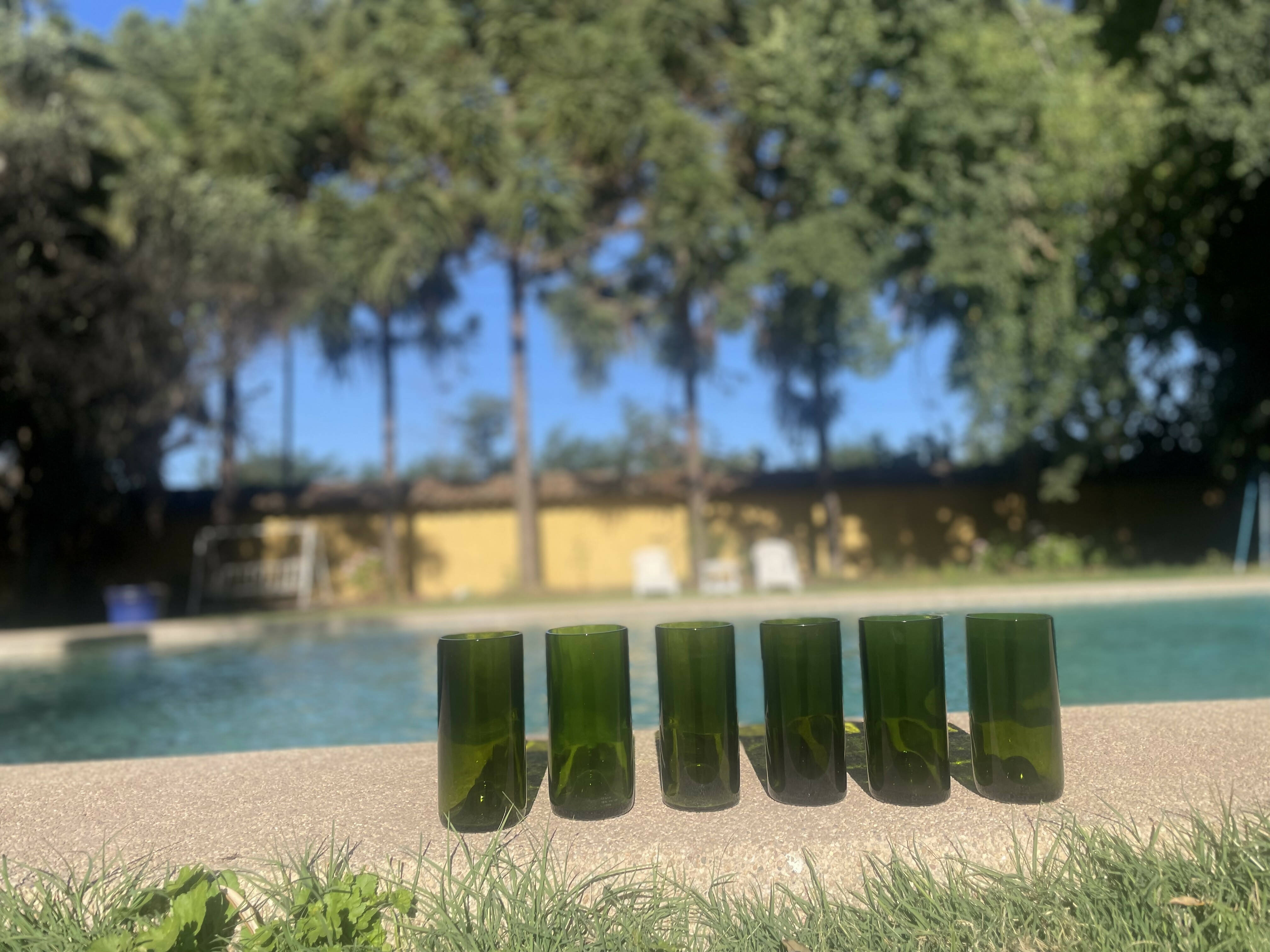 Stoneglass sixpack vasos verdes