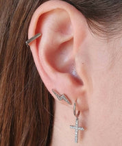 Mini argollas cuadradas - plata