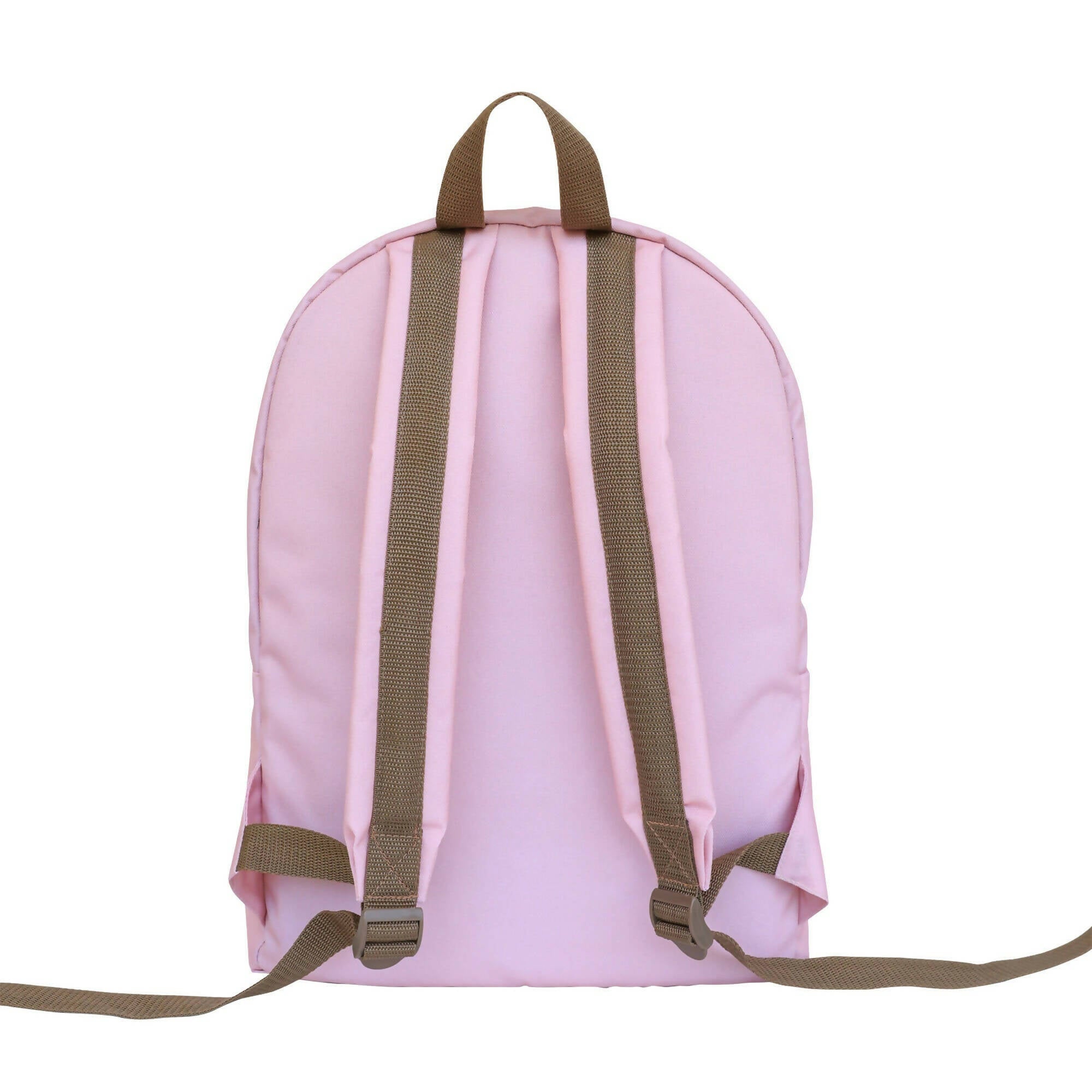 Mochila clásica escolar sustentable rosada.