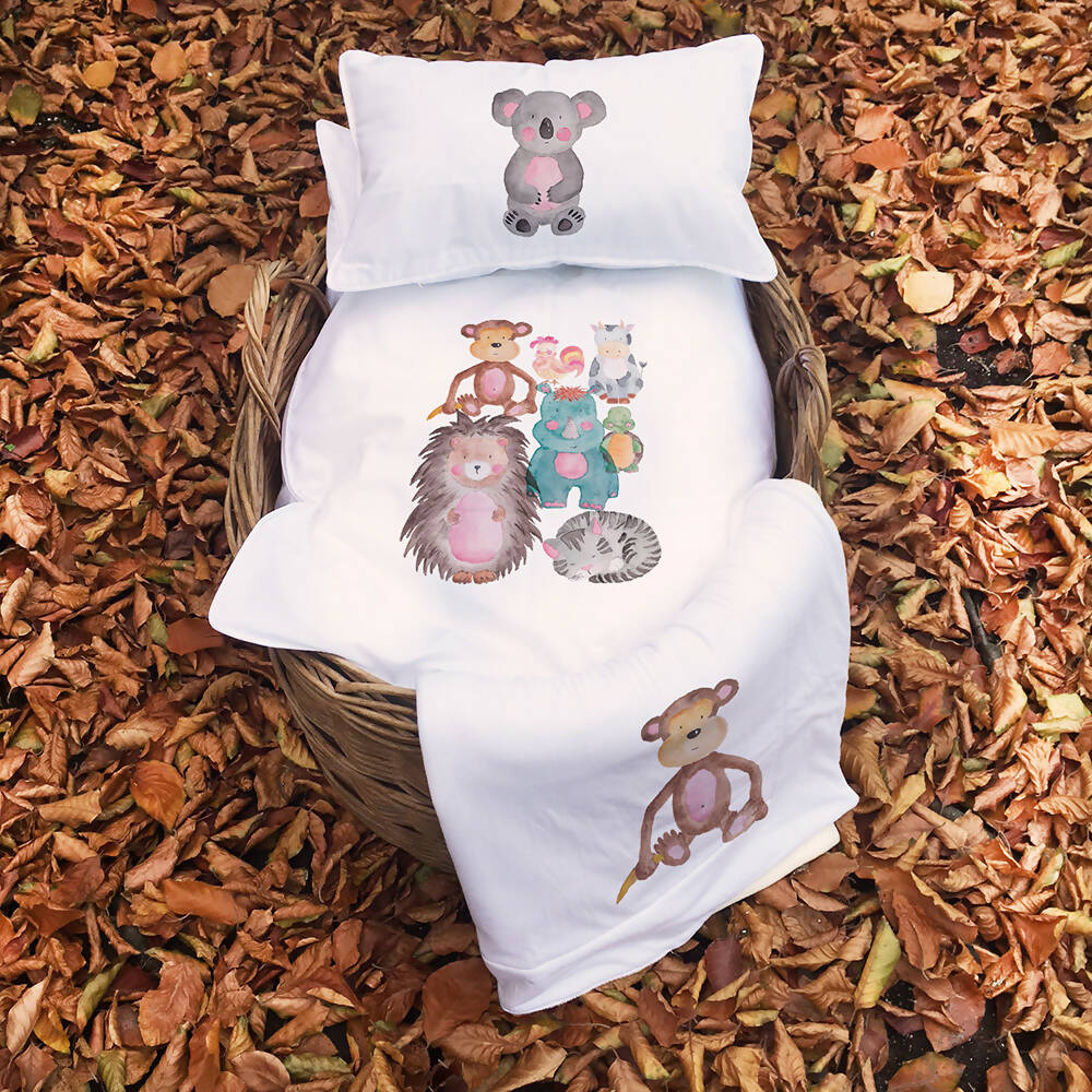 Juego de Sábanas Animales acuarela