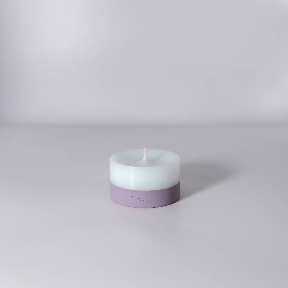 Vela Moneda con Hormigón Color Uva 4,5x7cm Küme