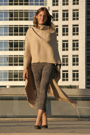 Ruana de lana 100% Baby Alpaca color Beige