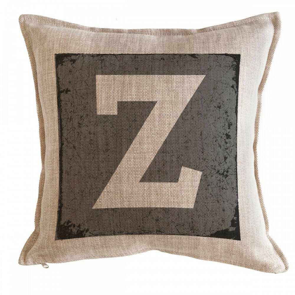 Cojín Letra Fondo Gris