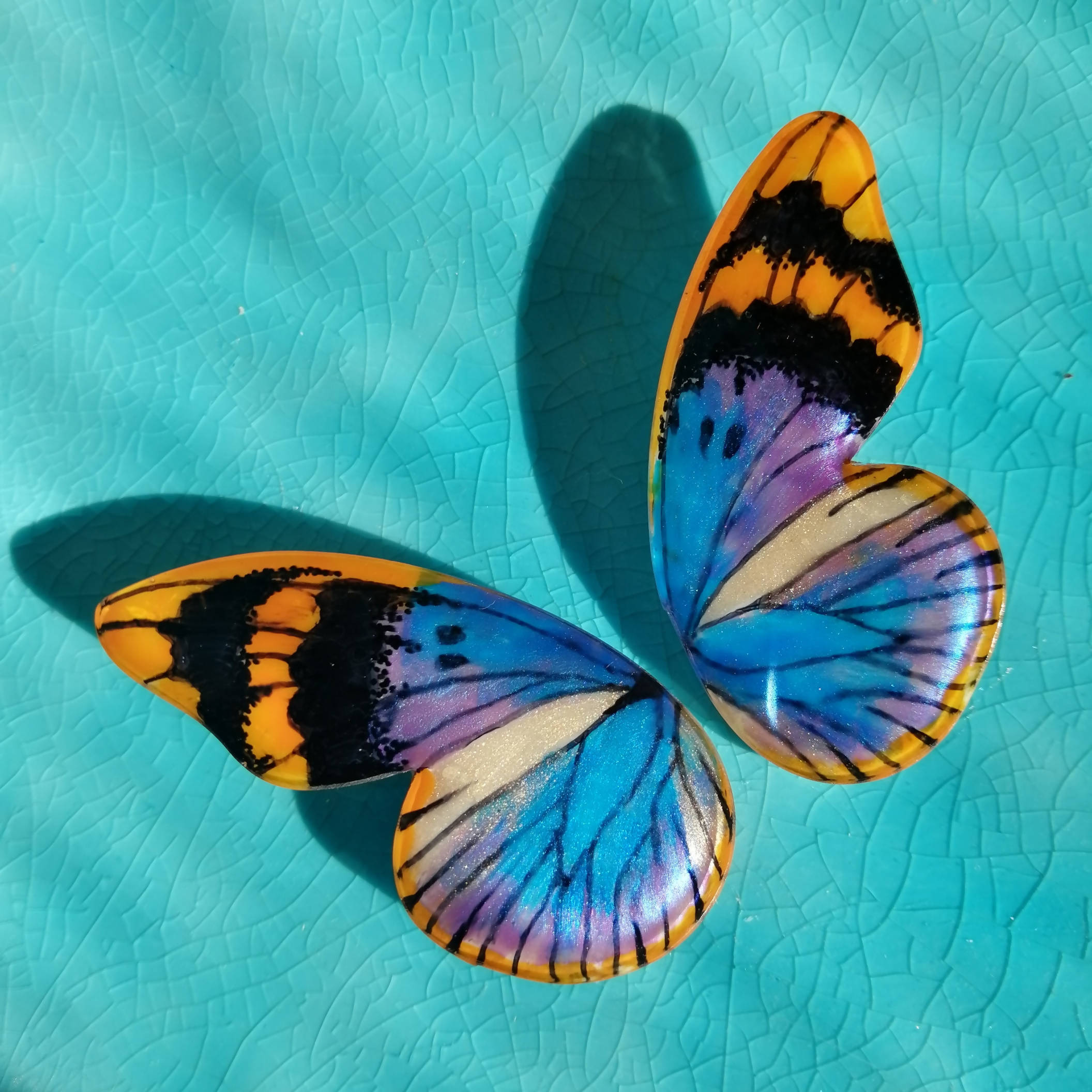 Aros Semi Mariposa Euphaedra M Pin Plata