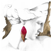 Aros Pluma Rojo y Dorado