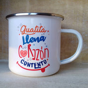 Tazón Enlozado "Guatita Llena corazón contento"