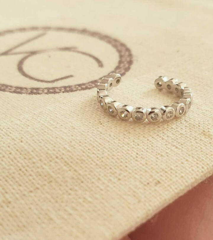 Cuff con circones plata (unidad)