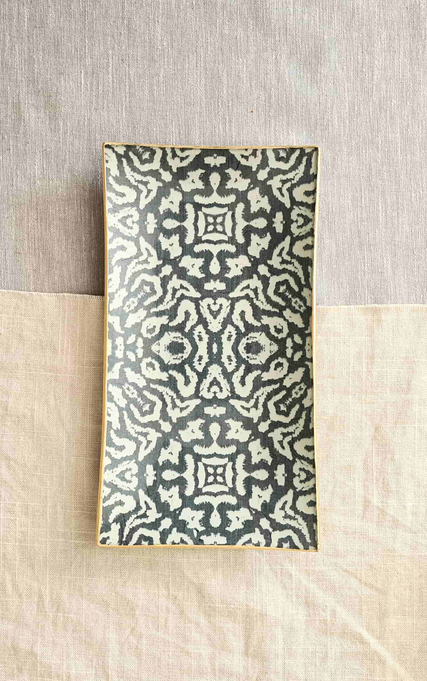 Bandeja Rectangular 12 x 24 cm, Etnico azul