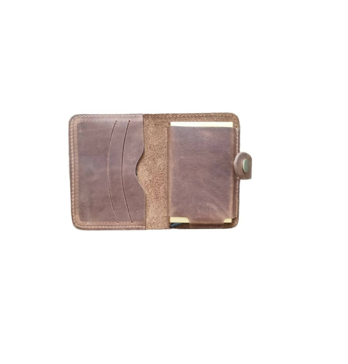 Portadocumento Cuero Anticlonación Café