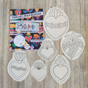 Kit parches para bordar corazones detente