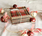 NAVIDAD Pack 6 posa vasos escocés