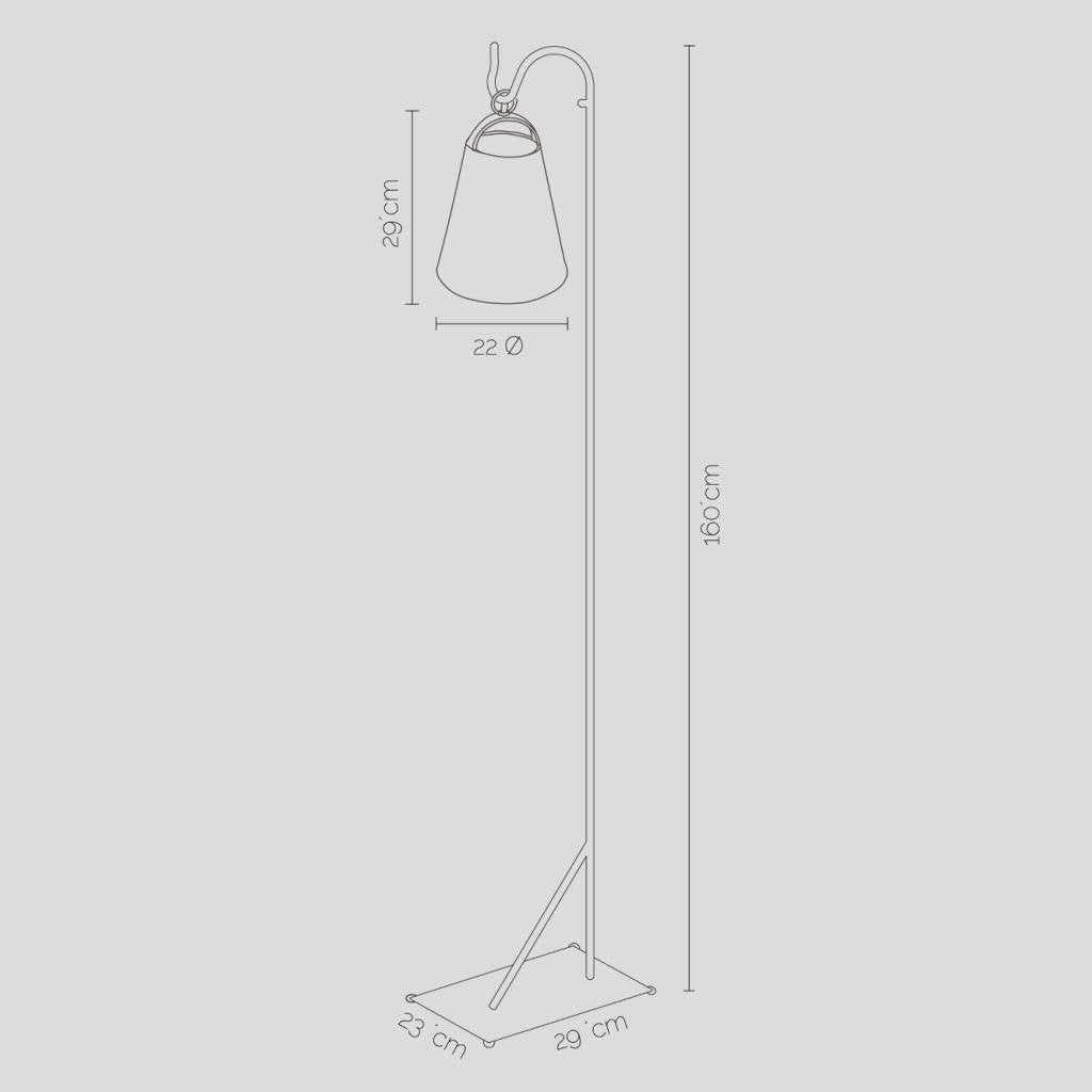 Cencerro Pergamino Base Fierro Pie