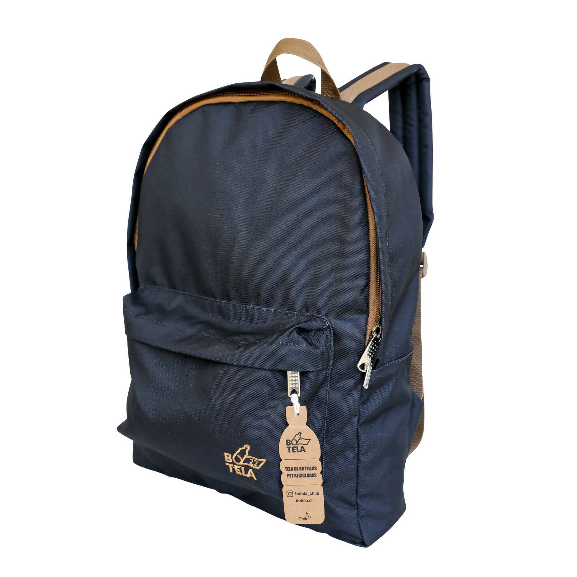 Mochila clásica escolar sustentable negra.