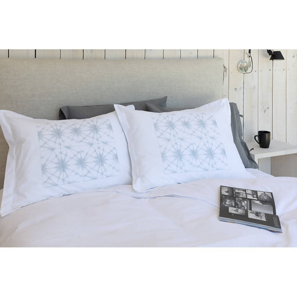 FUNDA DE ALMOHADA SHIBORI ESTRELLA GRIS