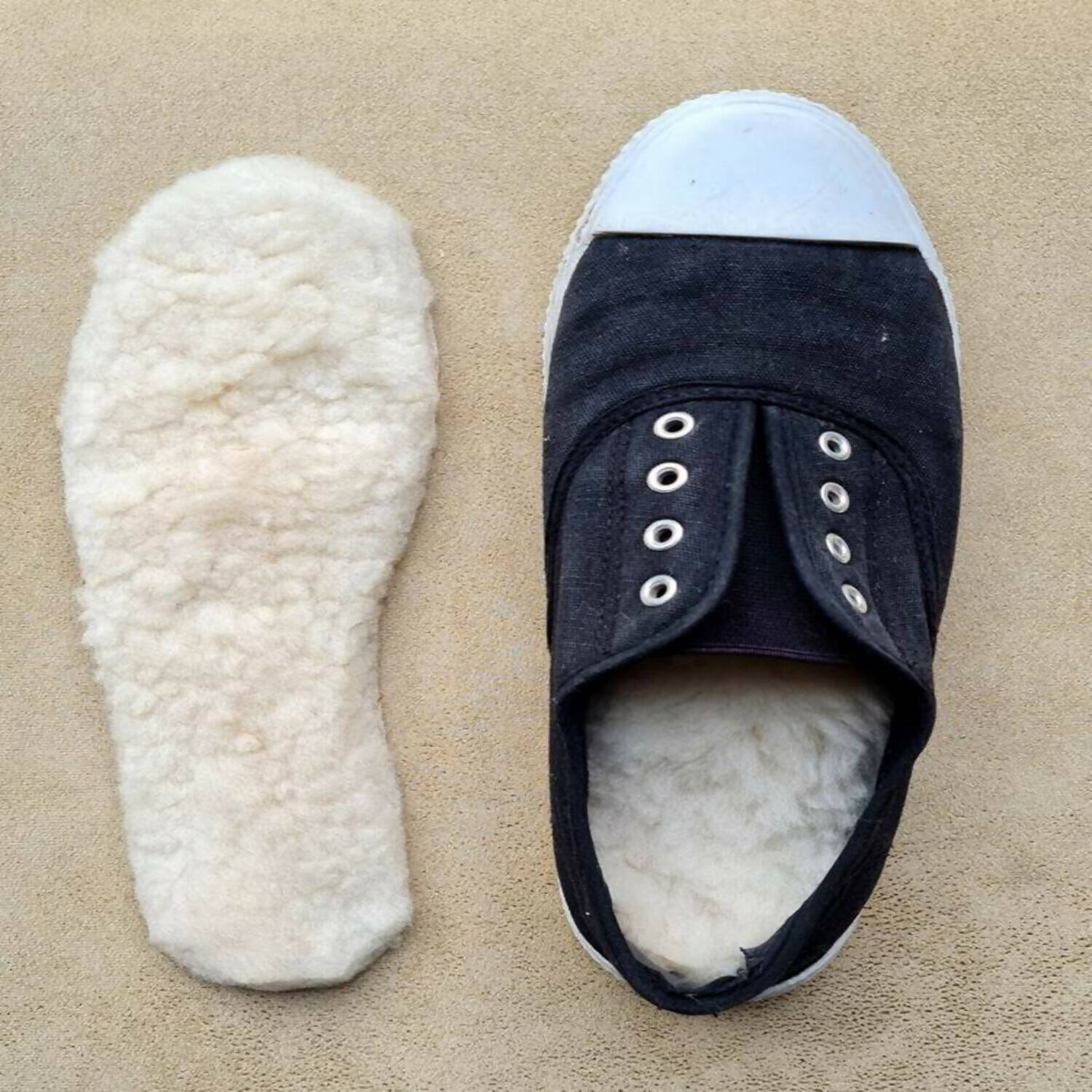Biped - 2 Pares De Plantillas De Invierno Para Niños De Lana De Oveja Y Corcho Natural, Bordes Cosidos, Modelo Z2765